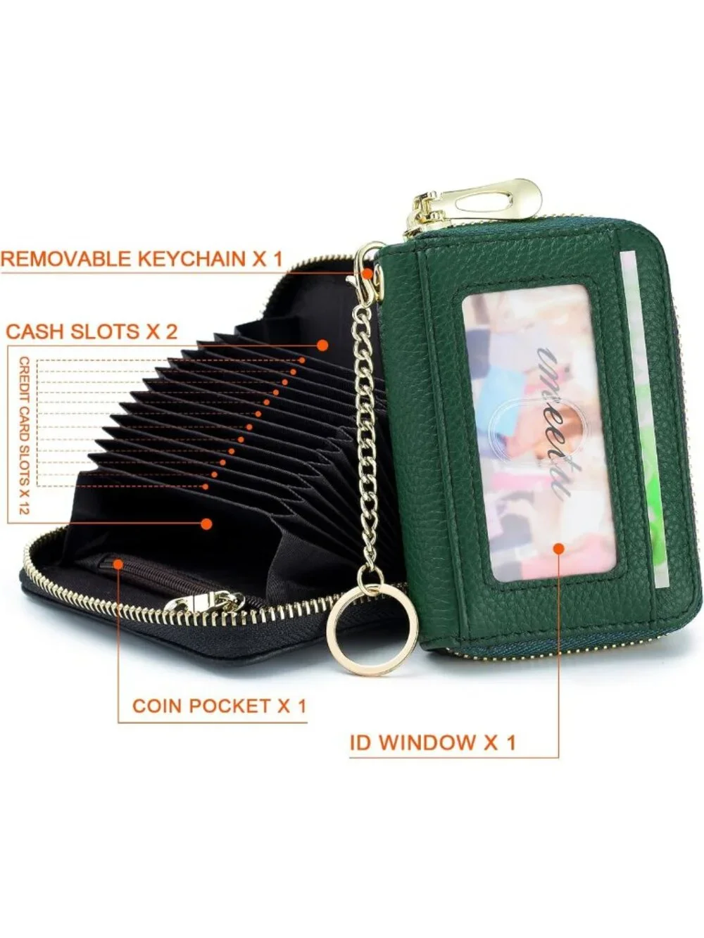 RFID Small Leather Card Wallet for Women - Stylish Credit Card Holder Case